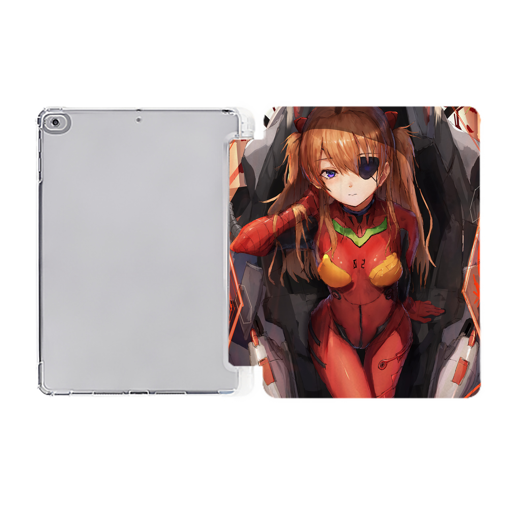 （画像用） EVA 新世紀エヴァンゲリオン IPad ケース ペン収納付き 三つ折りスタンド PUレザー×シリコン 対応機種9.5/10.5/10.9インチ